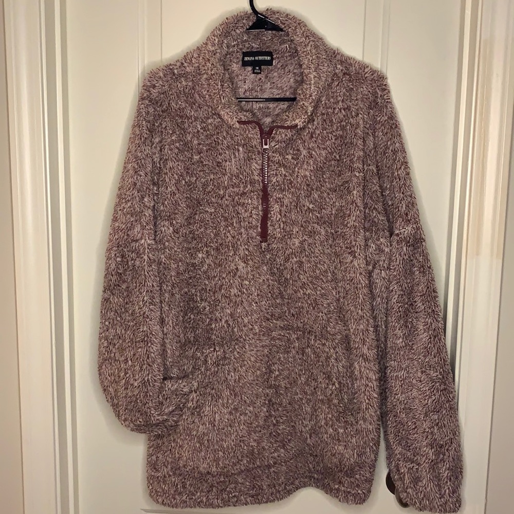 Fuzzy people quarter zip pullover